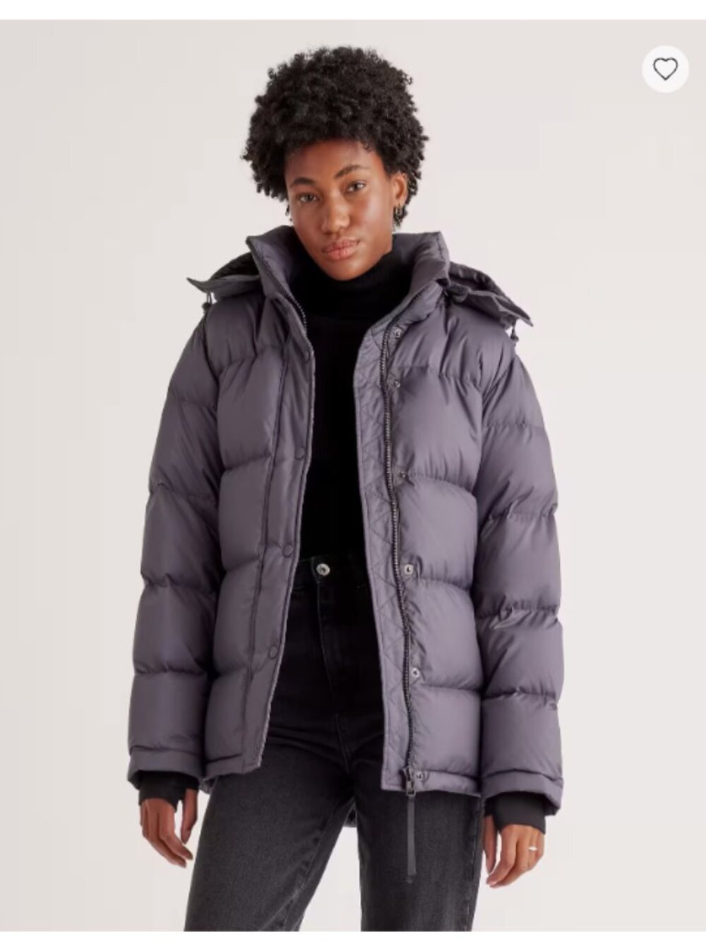 EUC QUINCE WOMEN’S RESPONSIBLE GOOSE DOWN PUFFER JACKET – CARBON GREY – LARGE